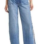frame denim NWT Atelier Sheer Insert High Waist Wide Leg Jeans Azul Size 27 Photo 0