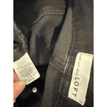 Loft  Cropped Jeans Womens 29" Black Raw Hem Flare High Rise Stretch Punk Grunge Photo 2