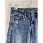 American Eagle Womens 2 Skinny Kick Medium Wash Jeans Bootcut Glitter Pocket Photo 3
