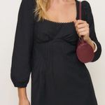 Reformation Miara Dress Mini Organic-Cotton Lace-Trim Black M NWT Photo 0