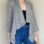 Beau Jours Dark Grey Linen Minimalist Open Cardigan Photo 6
