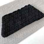 Vintage CORDE 1940’s Black Woven Circle Design Crochet Oversized Clutch Bag Photo 0