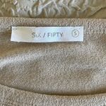 Six/Fifty Women's Pullover Knit Top Cinched Casual Long Sleeve Size Small Beige Tan Photo 3