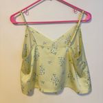 Colsie Silky Satin Lounge Pajama Cami Tank Top Butter Yellow Floral Womens M Size M Photo 2