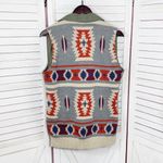 Thread & Supply Aztec Southwestern Print Knit Back Utility Vest Green Small Photo 8