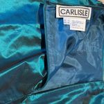 Carlisle  Silk Pencil Fully Lined Skirt Shimmering MetallicTeal Size 4 Photo 5