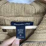 Abercrombie & Fitch Womens Ribbed Knit Zip Up Sweater Collared Size M Tan Y2K Photo 1
