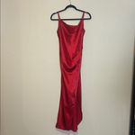 Selfie Leslie  Cowl Neck Satin Dress Red Size Small Photo 4