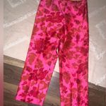 J.Crew  silk printed dress floral Capri ankle pants red pink spring vintage boho Photo 2