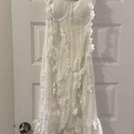 Shop Impressions White Floral Midi Dress Size M Photo 0