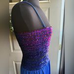 Vintage 80s sequin tank dress with matching shawl set, size 10 Purple Photo 11