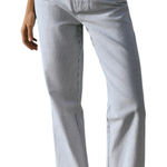 ZARA  Blue and White Striped Straight Leg Jeans Photo 0