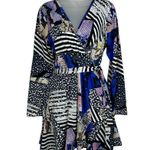 Venus  Paisley Floral Print Sexy V-neck Women Faux Wrap Bohemian Dress Sz M Photo 0