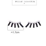 Pop Eyelash Small Stud Earrings Rhinestone New Black Photo 3