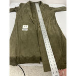 Womans Have Large Green Long Sleeve Open Front Knee Length Jacket Photo 6