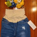 Blue Savvy  Maternity Distressed Denim Jeans Size Medium Photo 7