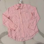 Vineyard Vines NWT Linen Relaxed Button Down Women's 10 Pink Preppy Minimalist Photo 0