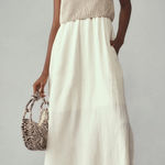 Anthropologie  Sleeveless Sweater Twofer Maxi Dress Size XL Sweater Knit Cotton Photo 0