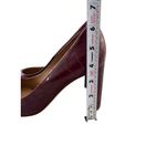 M GEMI Burgundy Croc Embossed Leather Heels Size 40 / US 10 Red Photo 4