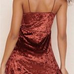 Garage velvet burgundy maroon dark red Y2K spaghetti straps mini dress, size XS Photo 2