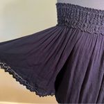 Angel Biba  Off Shoulder Blouse Navy Crochet Photo 5