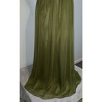 Women's 100% Silk COREN MOORE Olive Green One Shoulder Dress Size 4 Photo 2