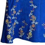 ZARA  Blue‎ Embroidered Faux Suede Top XS Photo 9