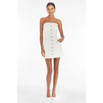 Amanda Uprichard Teyana Dress in White Medium New Womens Denim strapless Mini Photo 11