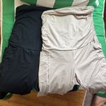 Maternity Stretch Biker Shorts Set of 2 Pockets Black Nude Small Size undefined Photo 1