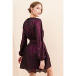 ModCloth Your Time to Shine Purple Metallic Wrap Mini Dress Tie A Line Party M Size M Photo 9