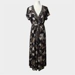 Croft & Barrow  Floral Maxi Long Dress Faux Wrap Style Size XL Belted Office Photo 2