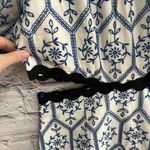 H&M Embroidered Cut Out Puff Mini Dress Cottagecore Boho Blue White M Photo 1