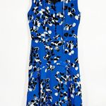 CAbi  5576 Untamed Blue Floral Print Sleeveless Sharkbite Knee Length Dress Sz XS Photo 1