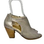 Paul Green Tianna Metallic Leather Peep Toe Heeled Sandals Size 9 Photo 1