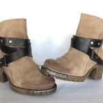 Fly London Lok Brown Leather Strap Steel Toe Moto Fall Women Boots Size 6.5/7 Photo 1