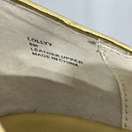 Steve Madden Womans Steven By Lollyy 9m Gold Leather Peep Toe Cut Out Heel Pumps Photo 6