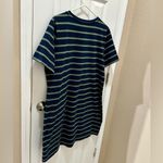 Banana Republic  striped t-shirt dress with front pockets size XL blue green Photo 3