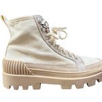 Gianni Bini Women’s High Top Sneakers Boots Sz 7M | Chunky Lug Sole Cream Beige Photo 0