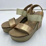 OTBT  Women's Bronze Bushnell Leather Wedge Platform Sandals Size 9 Photo 0
