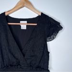 Foxiedox  Anthropologie Black Smocked Ruffle Tiered Mini Dress Size Small Photo 4