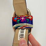 Women's Floral Satin Embroidered Belt Gold Oval Buckle Boho Vintage Style 35" Photo 10