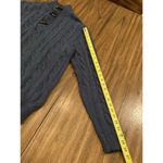 Carven heavy Cable knit cotton blue toggle button pullover Mockneck sweater Size L Photo 2