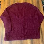 Free People Sweater Songbird Boucle Oversized Burgundy V-Neck Alpaca Blend Warm Photo 7