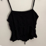 Forever 21  Women Black tie front button up‎ sleeveless cami crop top Small Photo 6