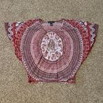 Macy's Women’s Patterned Pink, Red, and white blouse. Photo 0