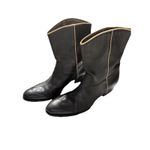 Women's Leather Black Car Shoe Western Boots Pull Tabs 36 1/2 EU ( USA Sz 6) Photo 1