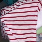 French Laundry  red striped ruched sides sequined lace sleeves casual shirt Photo 6