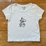 Brandy Melville John Galt Mushroom Shirt Baby Tee White Photo 0