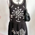 Forever 21 Black Embroidered Mini Dress, Boho, Witchy, Gothic, Cottagecore, Romantic, Small Photo 0