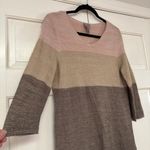 Chico's Chico’s Size 1 Metallic Colorblock Striped Asymmetrical Blouse Chico Size Medium Photo 1